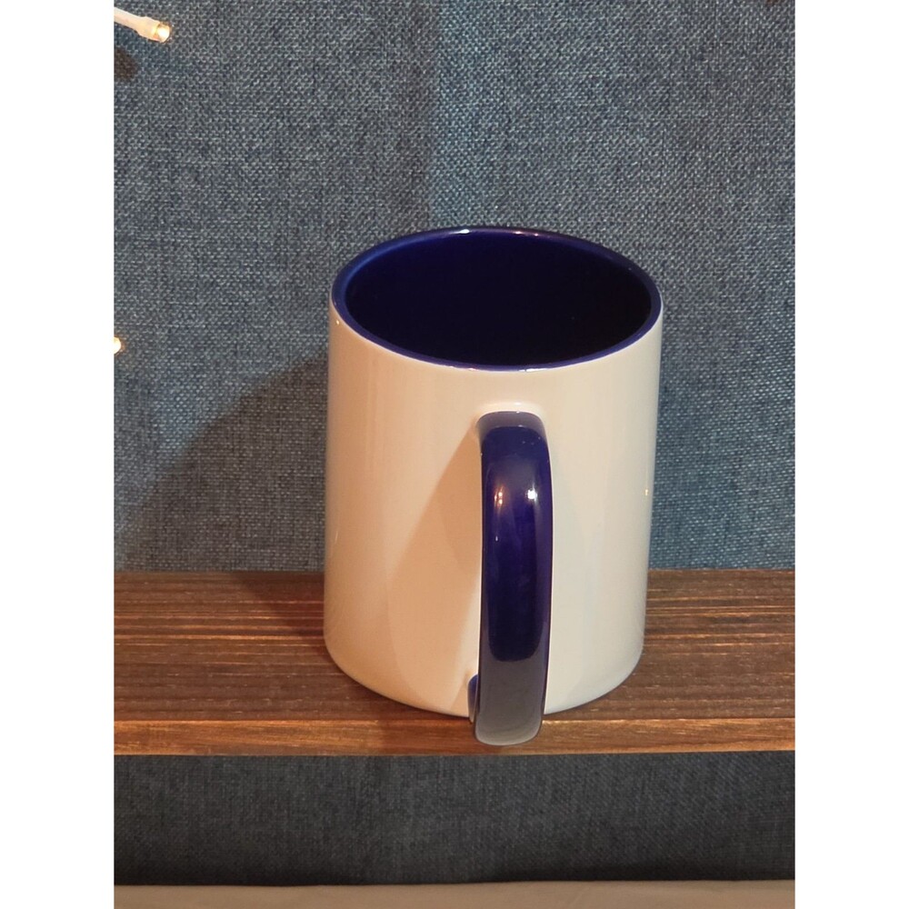 Love You To The Moon Ceramic Coffee Mug Navy Two-Tone New - Picture 5 of 16